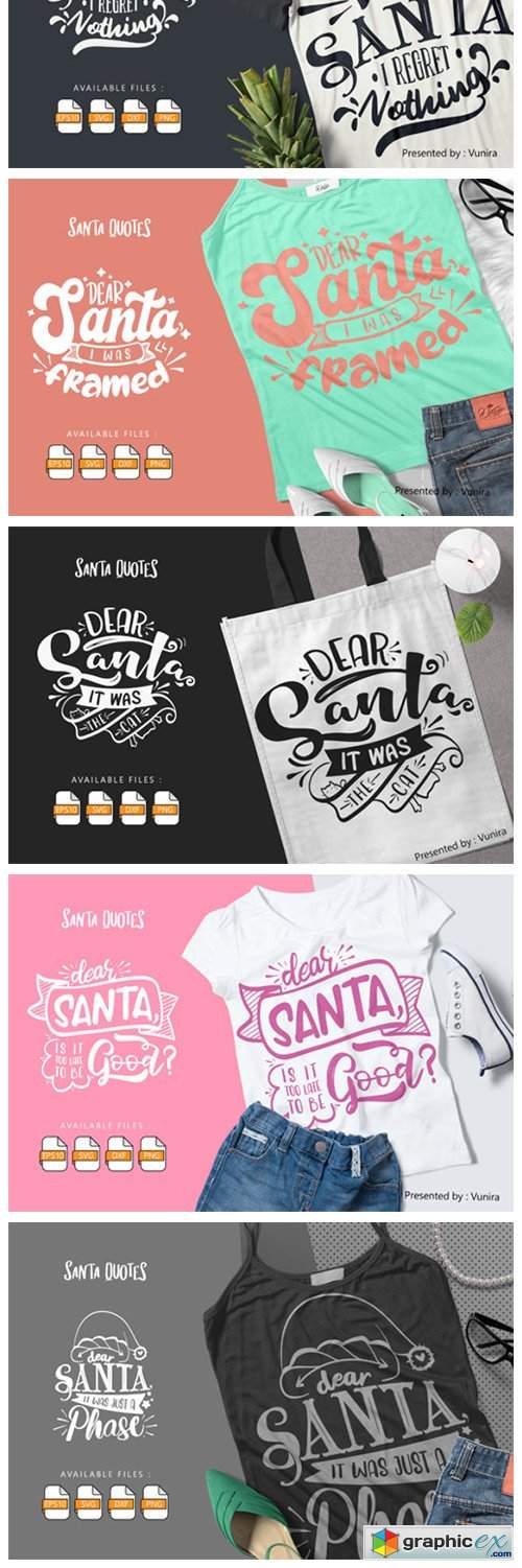  10 Santa Bundle | Lettering Quotes 