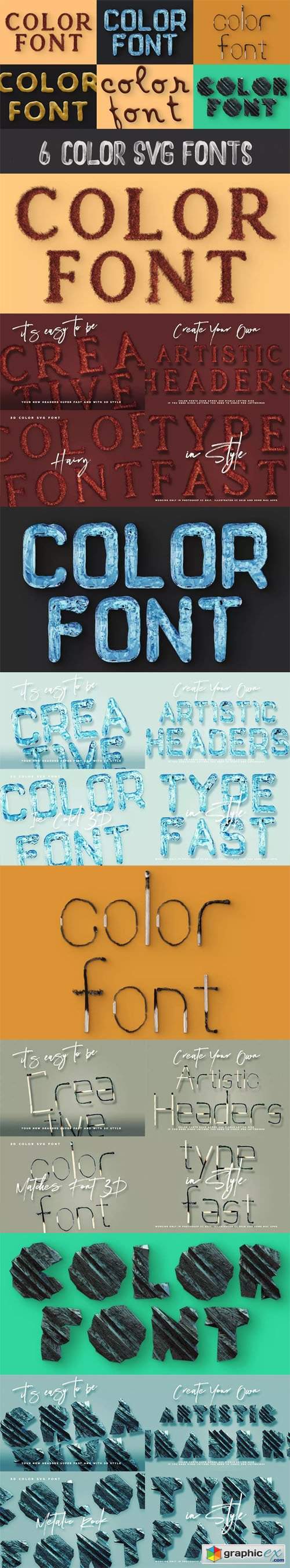  6 Color SVG Fonts 