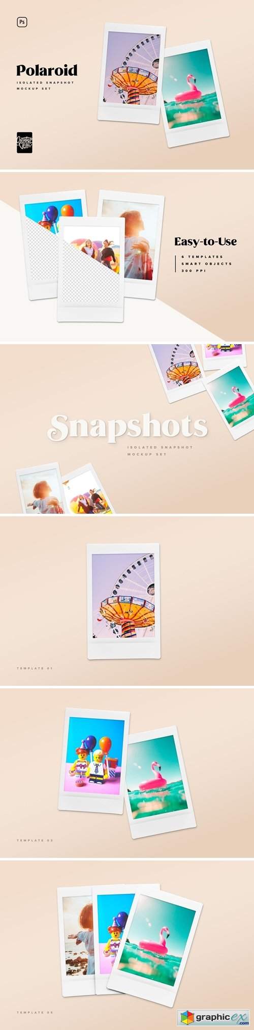 Polaroid Snapshot Picture Mock-ups 