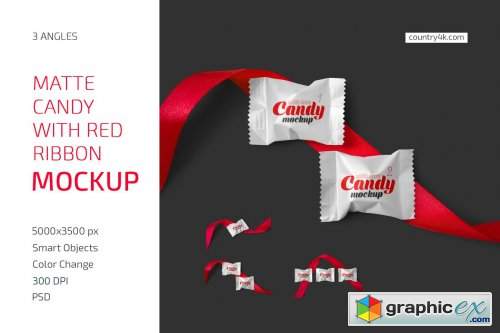 Download Candy With Red Ribbon Mockup Set Free Download Vector Stock Image Photoshop Icon
