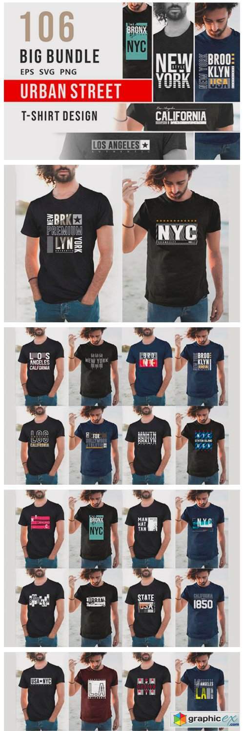 Urban Street T-shirt Design Bundle