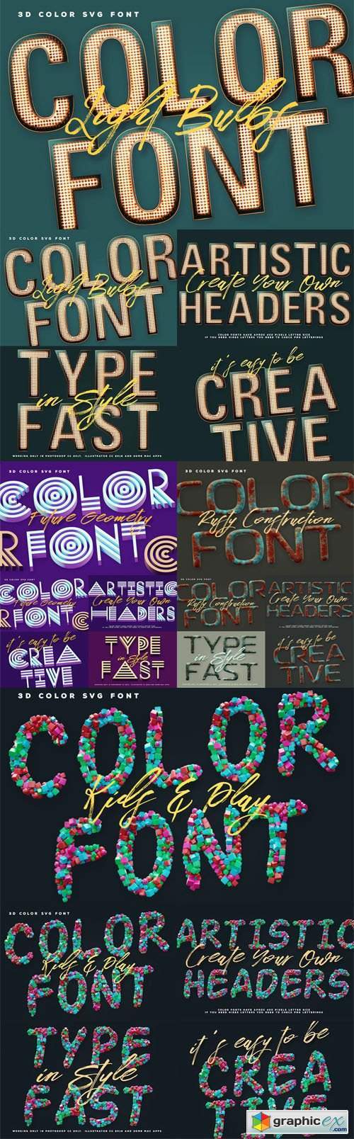 6 Color SVG Fonts Vol.2