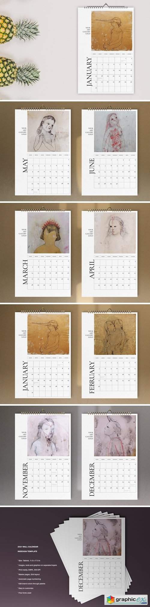 Art Calendar 2021 Template 