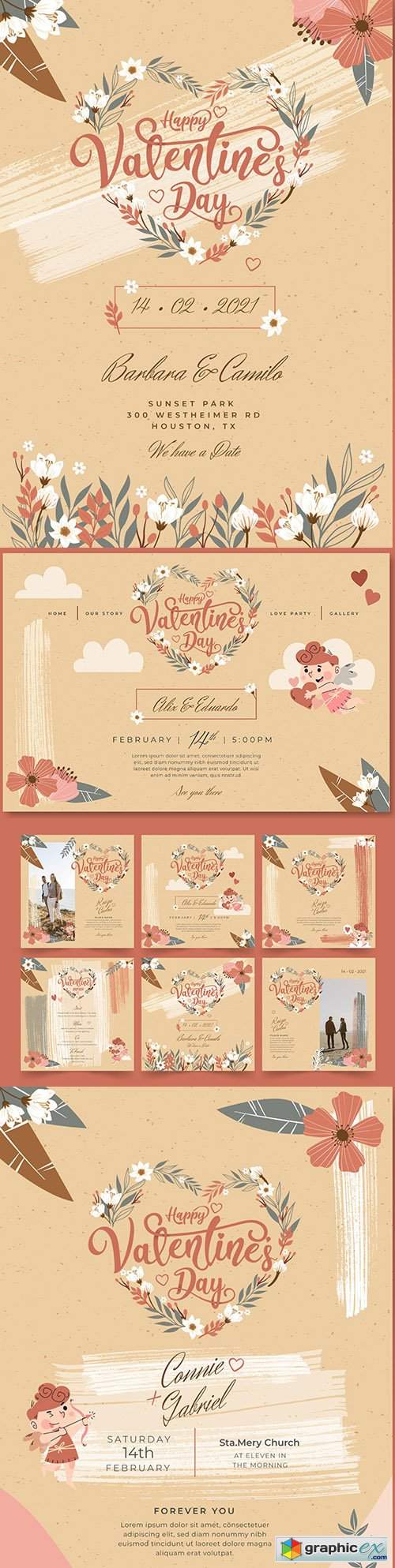  Valentine's Day postcard and instagram messages 