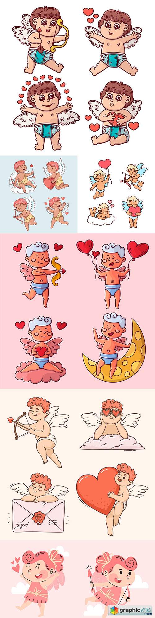  St. Valentine's day romantic cartoon cupid collection 5 