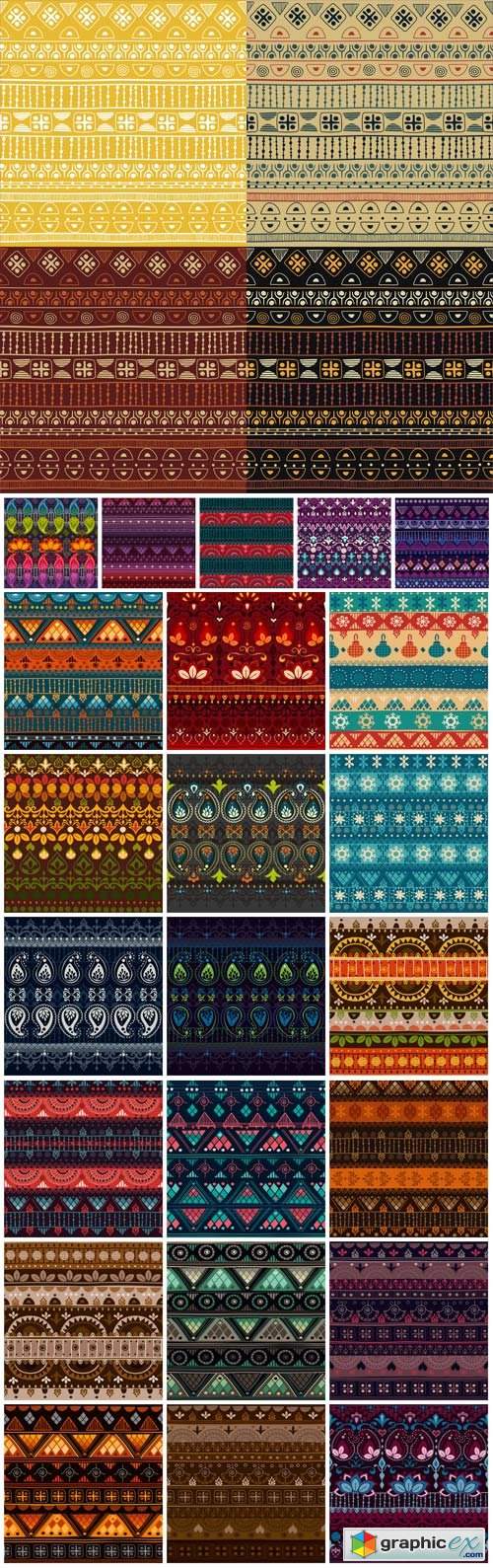  Multicolored seamless texture with ornaments in vector 