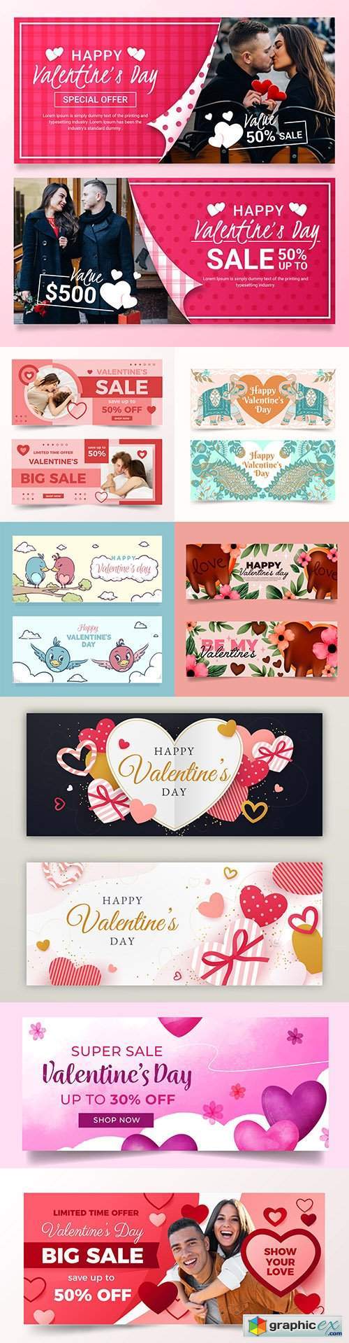 Valentine's Day banner and menu design template 2