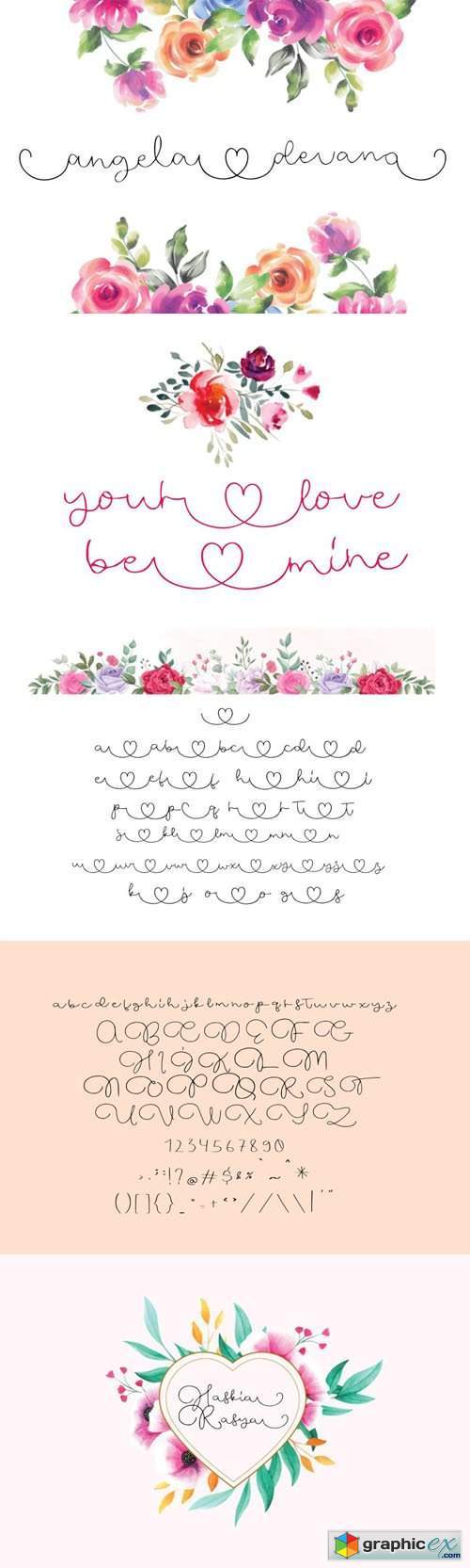 Angela Devano Wedding Love Calligraphy - Minimalist Script Font