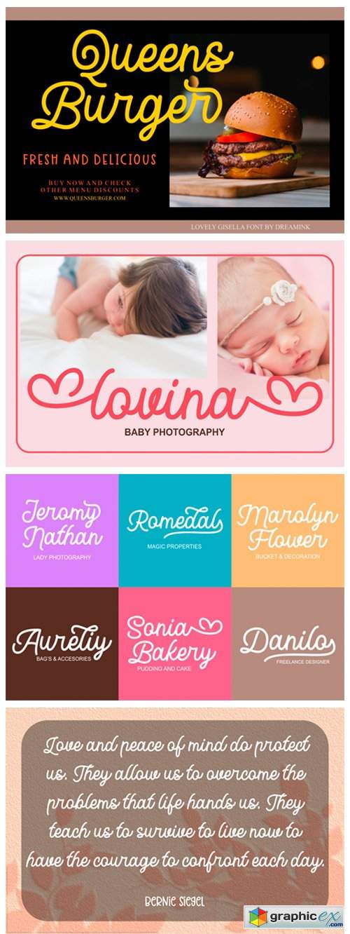  Lovely Gisella Font 