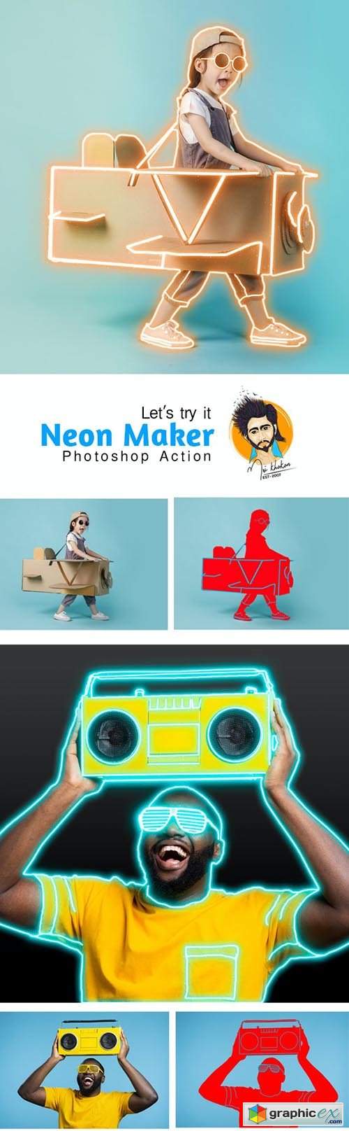 Neon Maker Photoshop Action 