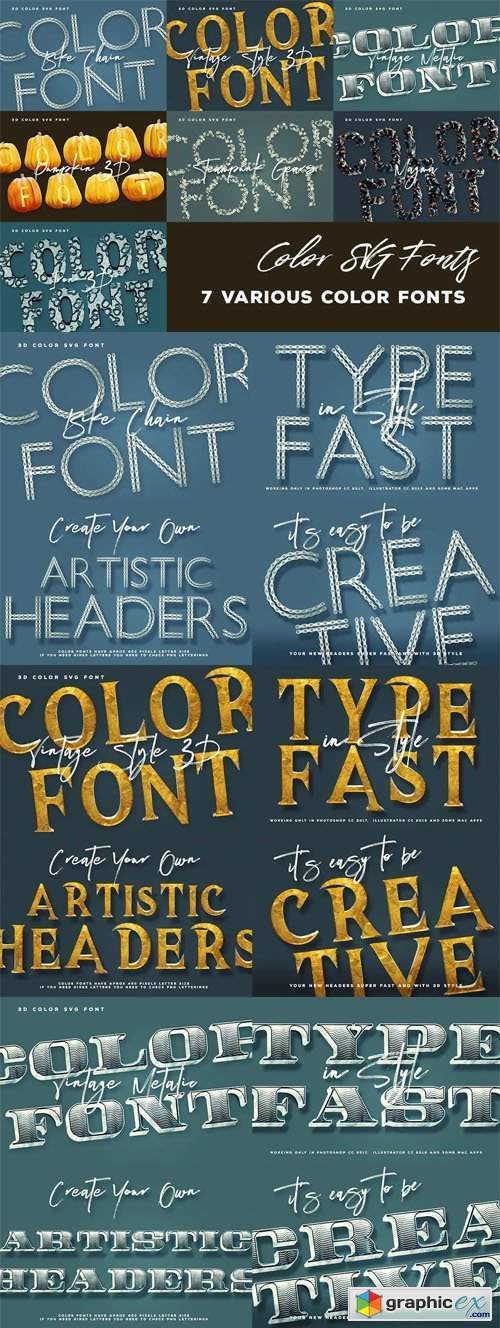 7 Color SVG Fonts Vol.3