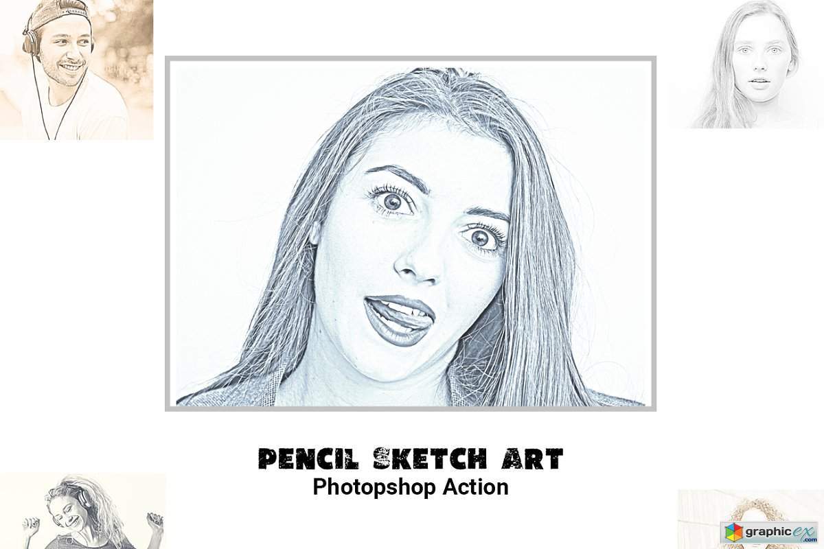Pencil Sketch Art Photoshop Action 5129372 » Free Download Vector Stock