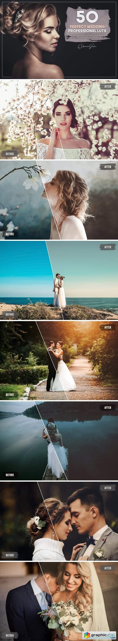 50 Perfect Wedding LUTs Pack 