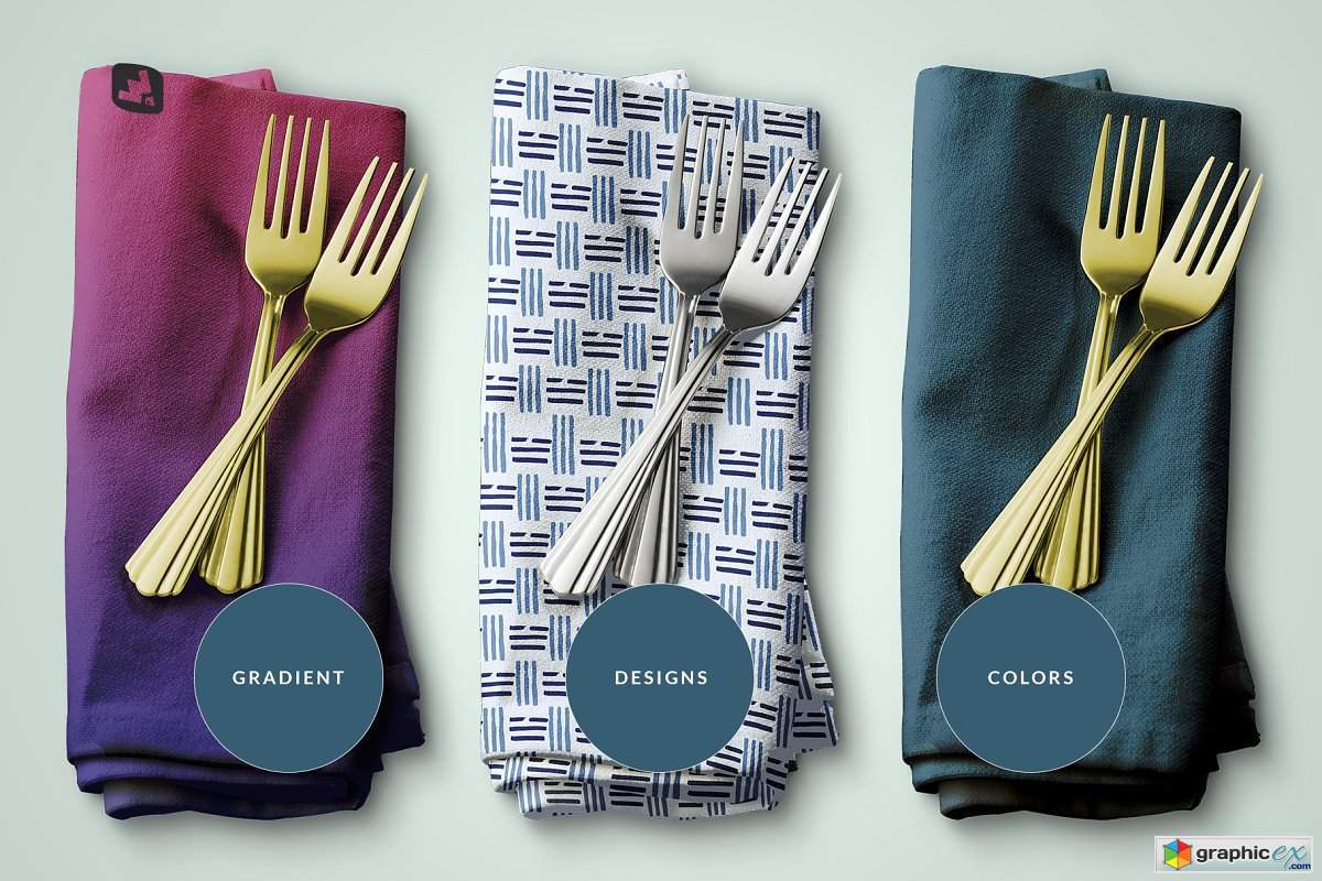 Download Dinner Napkin With Cutlery Mockup » Free Download Vector ...