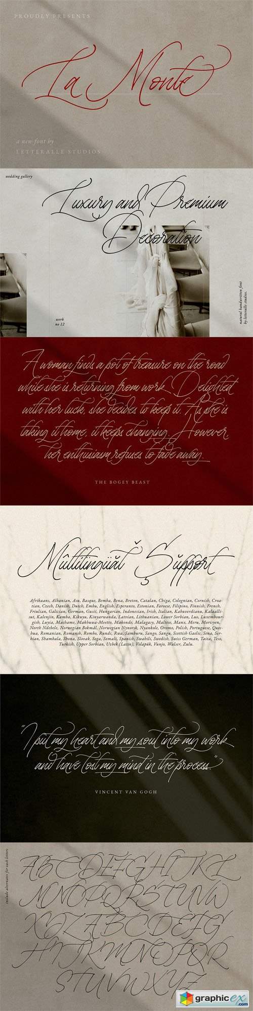  La Monte Calligraphy Font 