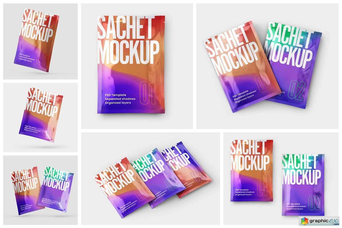 Sachet Mockup Set » Free Download Vector Stock Image Photoshop Icon