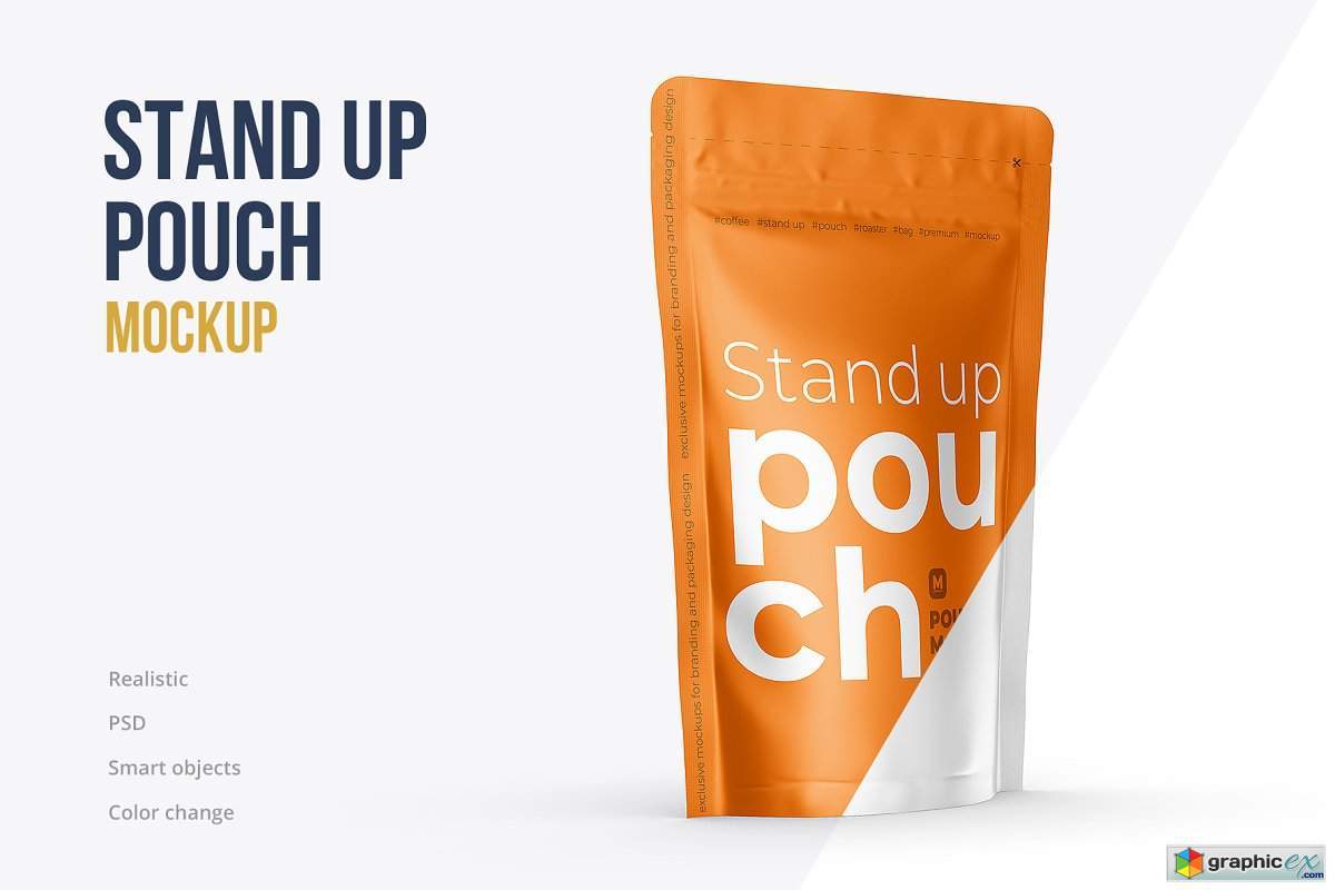 Download Stand Up Pouch Mockup Half Side view » Free Download ...