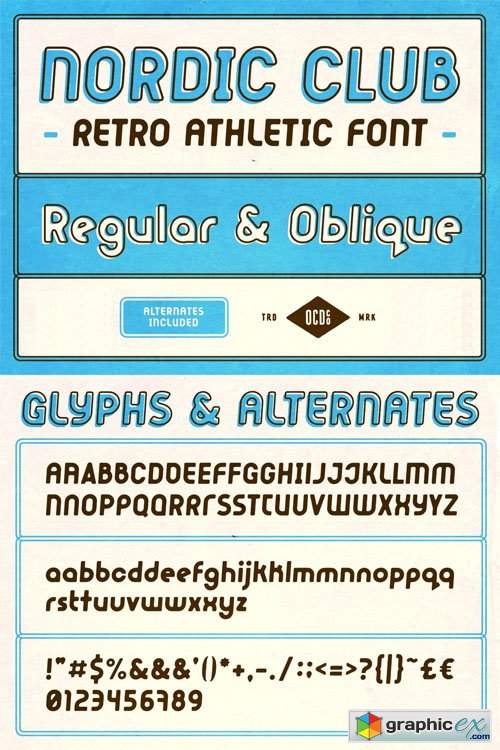  Nordic Club - Retro Athletic Sans Serif Font [2-Weights] 