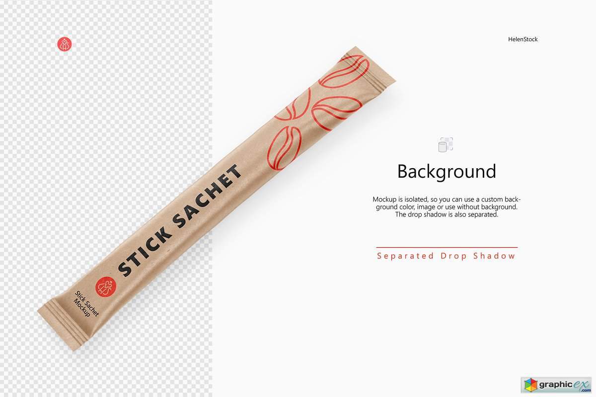 Download Stick Sachet Mockup - Half side View » Free Download Vector Stock Image Photoshop Icon