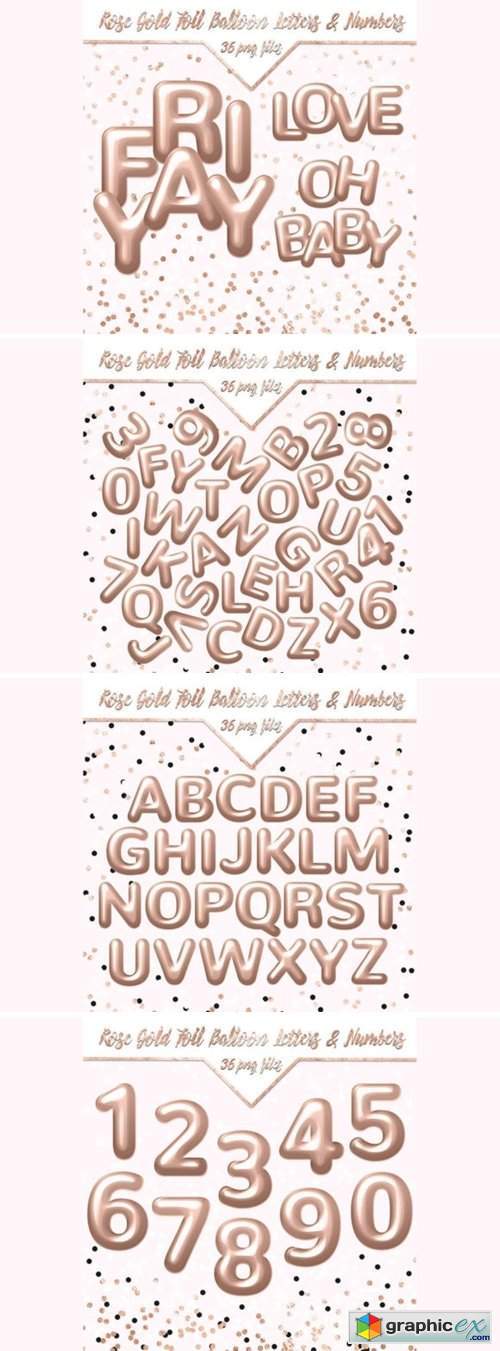 Rose Gold Foil Balloon Letters & Numbers