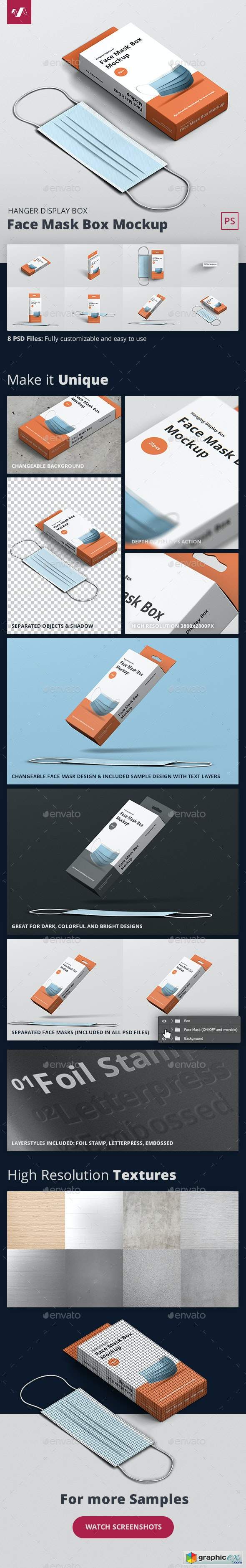 Download Face Mask Box Mockup Hanger Free Download Vector Stock Image Photoshop Icon