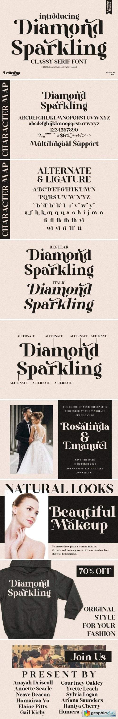  Diamond Sparkling Font 