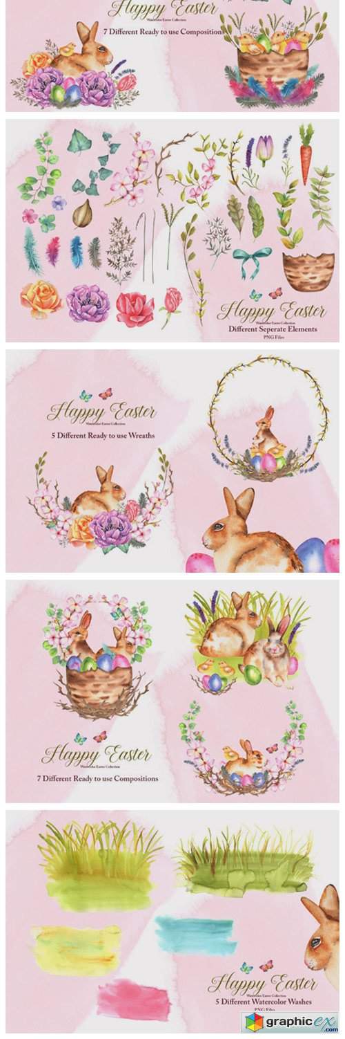  Watercolor Easter Set 7936793
