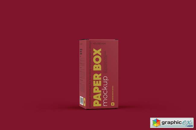 Paper Box Mockup 43x92mm 