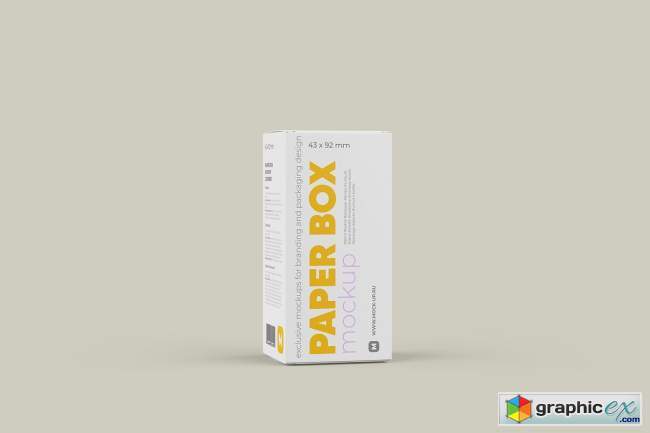 Paper Box Mockup 43x92mm 