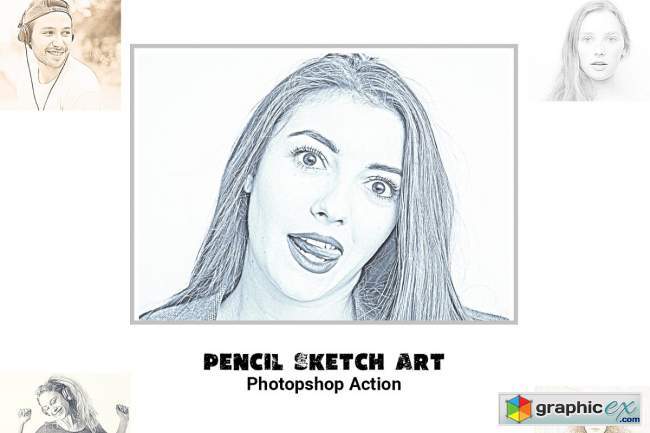 Pencil Sketch Art Photoshop Action 5129372