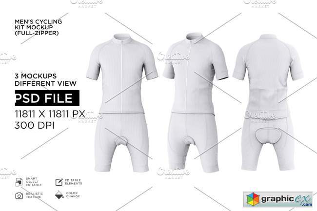 Men's Cyling Jersey Kit Mockup 