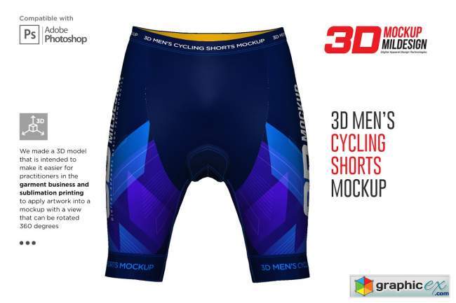3D Men’s Cycling Shorts Mockup 