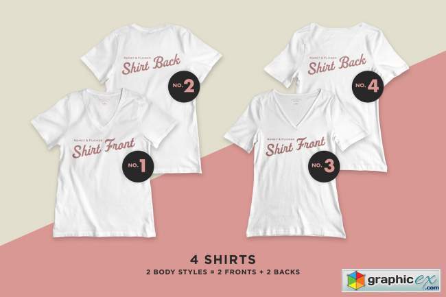 Realistic Blank T-shirt Mockups