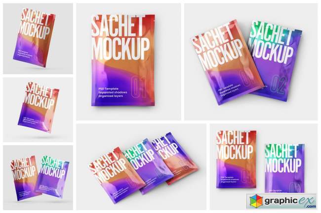  Sachet Mockup Set 