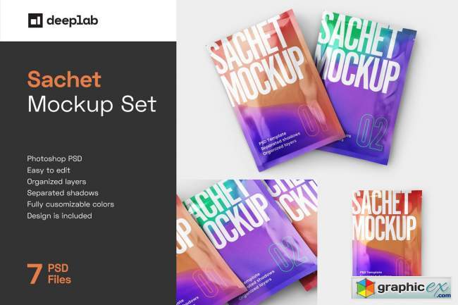  Sachet Mockup Set 