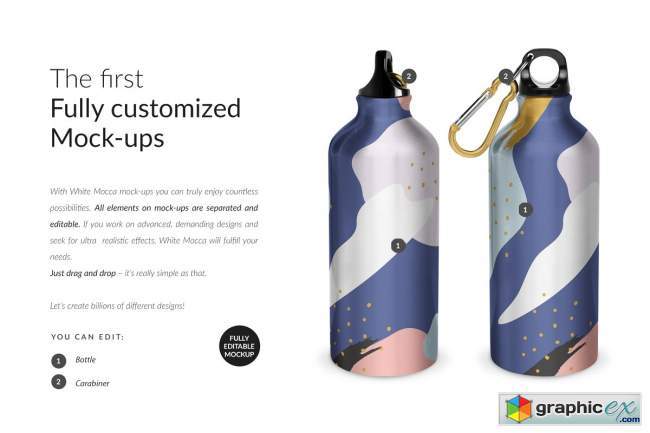 Aluminium Water Bottle II Mock-ups 