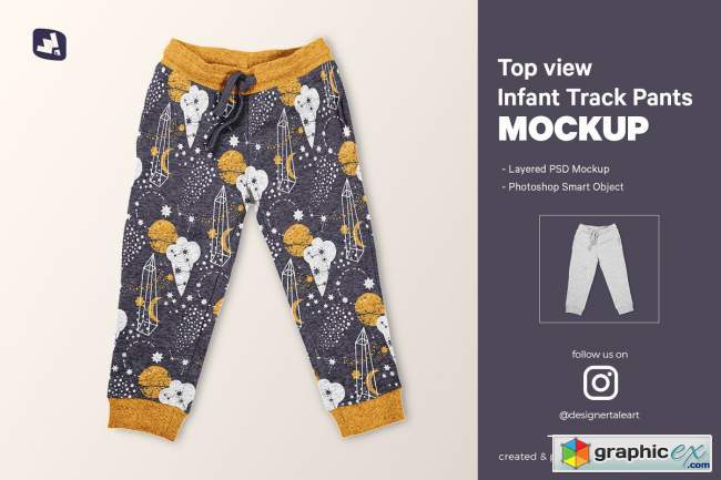 Top View Infant Track Pants Mockup 5201983
