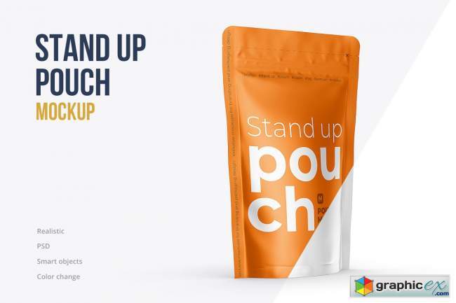 Stand Up Pouch Mockup Half Side view 