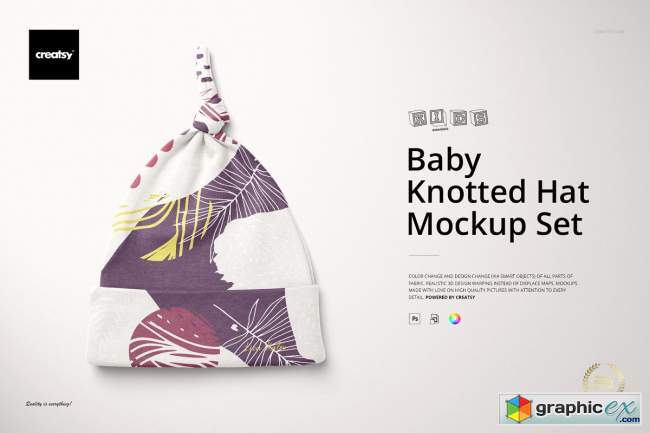 Baby Knotted Hat Mockup Set 