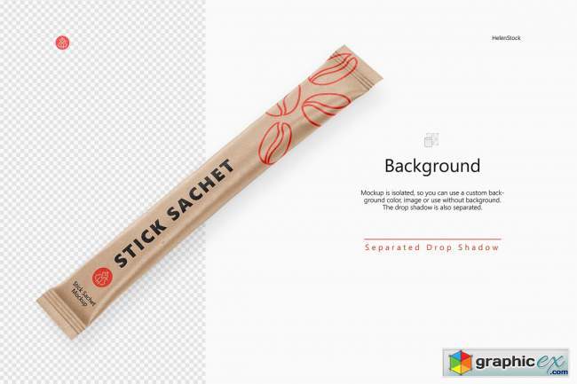 Stick Sachet Mockup – Half side View 