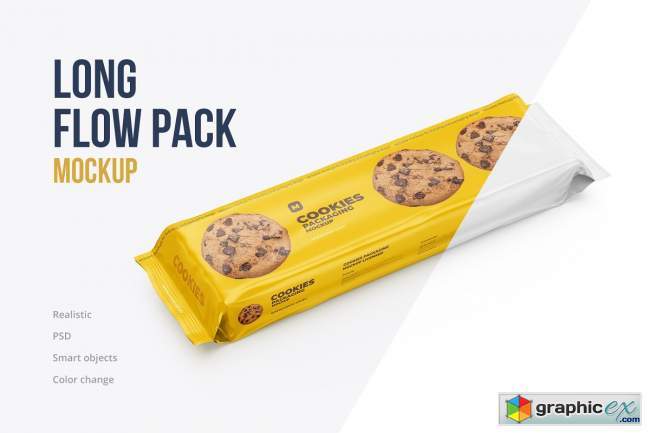 Long Flow Pack / Cookies Mockup 