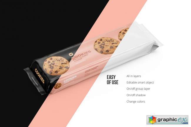 Long Flow Pack / Cookies Mockup 