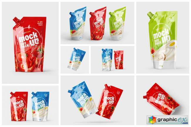 Doypack Packaging Mockup Set | Pouch 