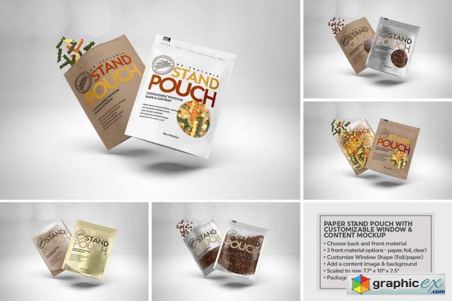 Paper Zip 18oz Pouch Packaging Mockup 
