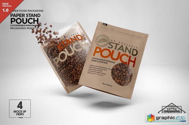 Paper Zip 18oz Pouch Packaging Mockup 