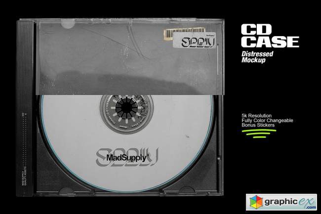 Distressed CD Jewel Case Mockup 