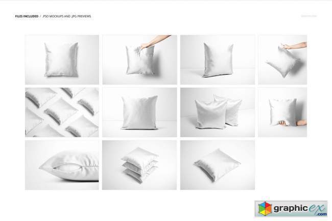 Polyester Cushion Cover Mockup Set 