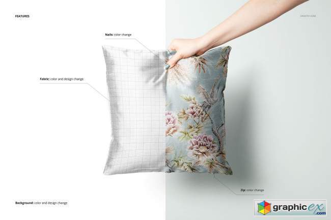 Polyester Cushion Cover Mockup Set 