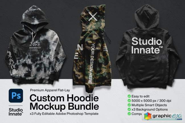 Custom Hoodie Mockup Bundle