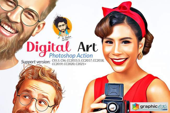 Digital Art Photoshop Action 5731809 » Free Download Vector Stock Image